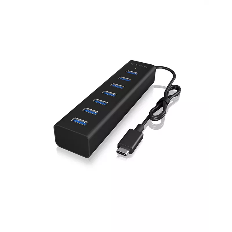 ICY BOX IB-HUB1700-C3 USB 3.2 Gen 1 (3.1 Gen 1) Type-C 5000 Mbit/s musta