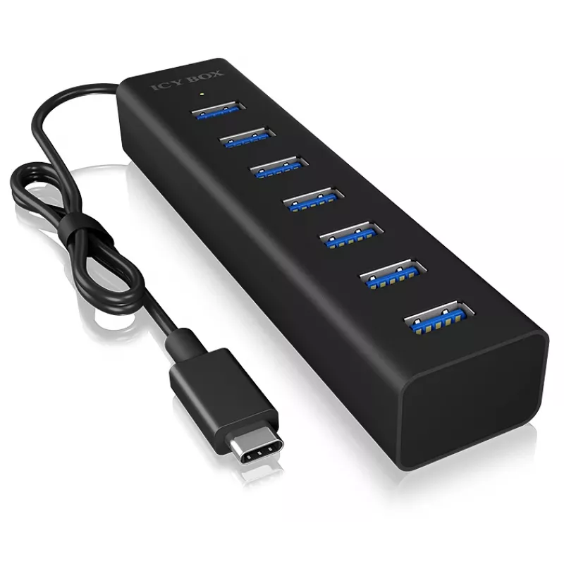 ICY BOX IB-HUB1700-C3 USB 3.2 Gen 1 (3.1 Gen 1) Type-C 5000 Mbit/s musta