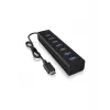 ICY BOX IB-HUB1700-C3 USB 3.2 Gen 1 (3.1 Gen 1) Type-C 5000 Mbit/s musta