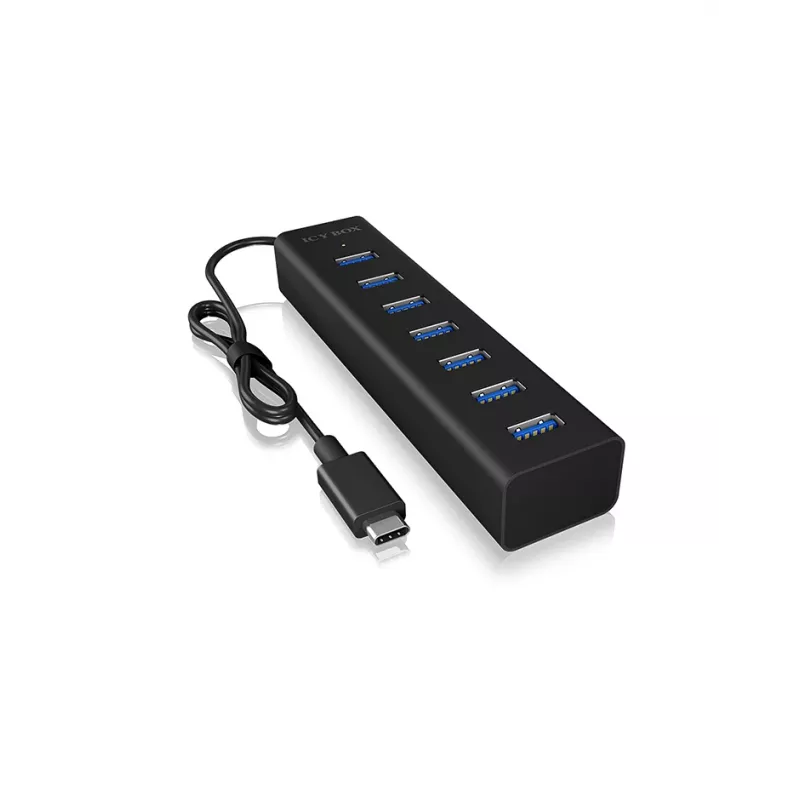 ICY BOX IB-HUB1700-C3 USB 3.2 Gen 1 (3.1 Gen 1) Type-C 5000 Mbit/s musta