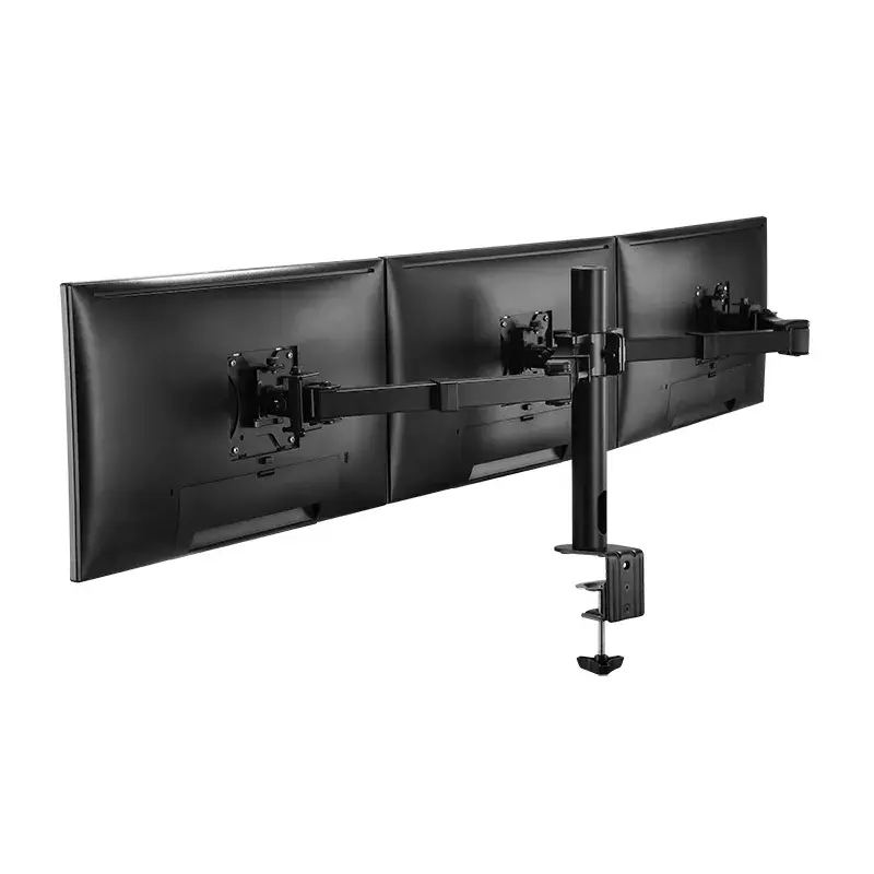 LogiLink BP0107 pöytäteline kolmelle näytölle, 17-27 tuumaa, 7 kg per varsi, VESA 75x75/100x100, teräs, musta