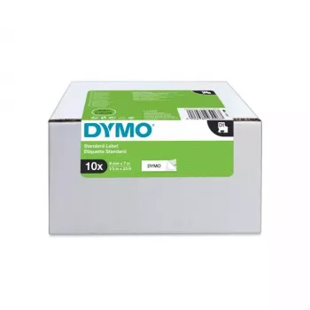 DYMO Authentic D1 -tarrat | 9mm x 7m rulla | musta teksti valkoisella | itseliimautuvat tarrat LabelManager-tarratulostimille | 10 kpl