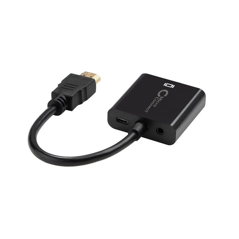 Microconnect HDMVGA2B videokaapelisovitin 0,15 m VGA (D-Sub) HDMI Type-A (standardi) musta
