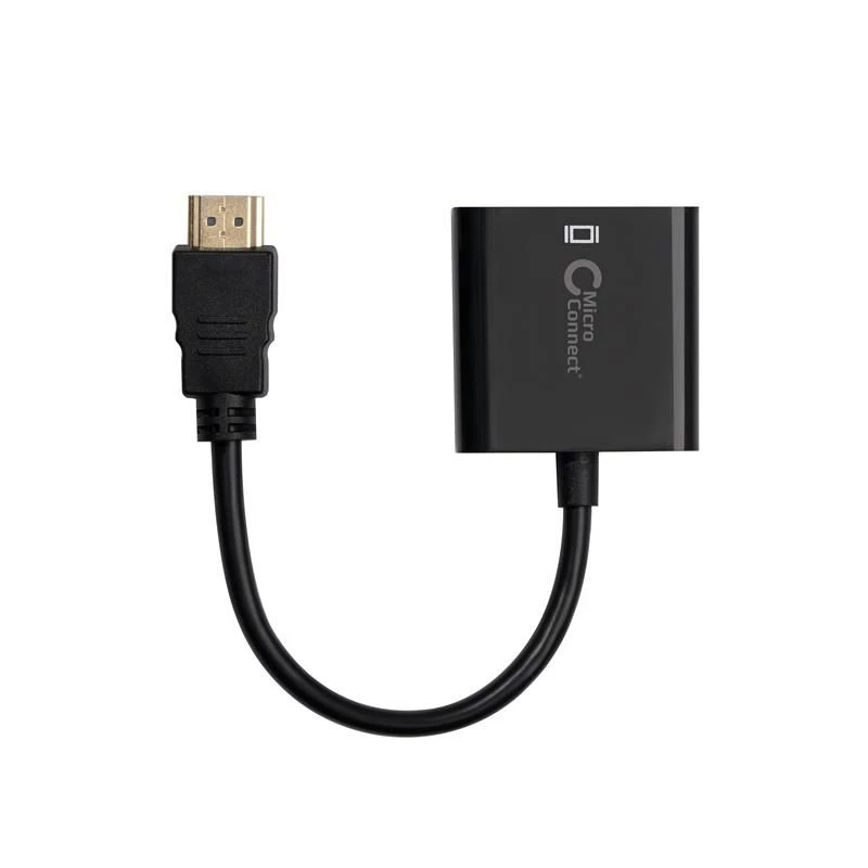 Microconnect HDMVGA2B videokaapelisovitin 0,15 m VGA (D-Sub) HDMI Type-A (standardi) musta