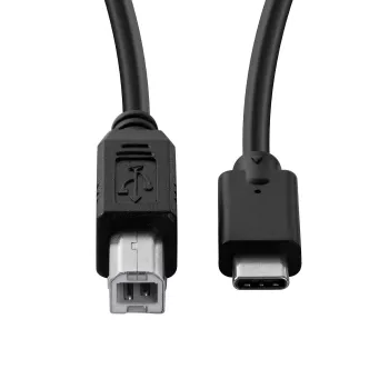 MicroConnect USB3.1C2B3 USB-C – USB 2.0 B-tyypin kaapeli, uros–uros, 3 m, musta