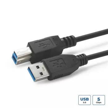 MicroConnect USB3.0AB5B USB 3.2 Gen 1 -kaapeli, USB-A – USB-B, uros–uros, 5 m, musta