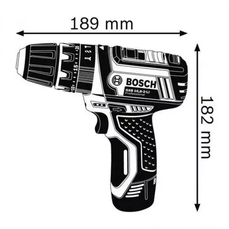 Bosch GSB 10,8-2-LI Professional pikaistukka musta, sininen, punainen