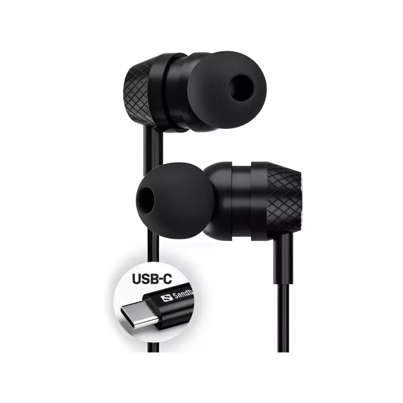 Headset Sandberg USB-C/A in-ear-set line-mikrofonilla