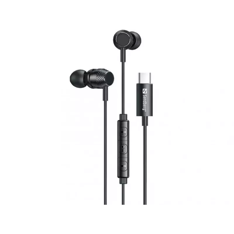 Headset Sandberg USB-C/A in-ear-set line-mikrofonilla