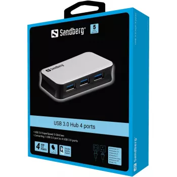 Sandberg USB 3.0 -keskitin 4 porttia
