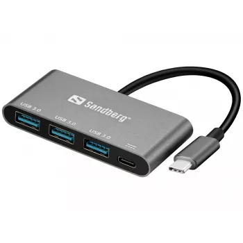 USB-C 3xUSB 3.0 -keskittimeen + PD Sandberg 136-03