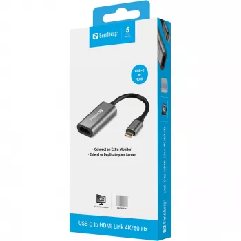 USB-C HDMI-linkki 4K/60 Hz Sandberg 136-12