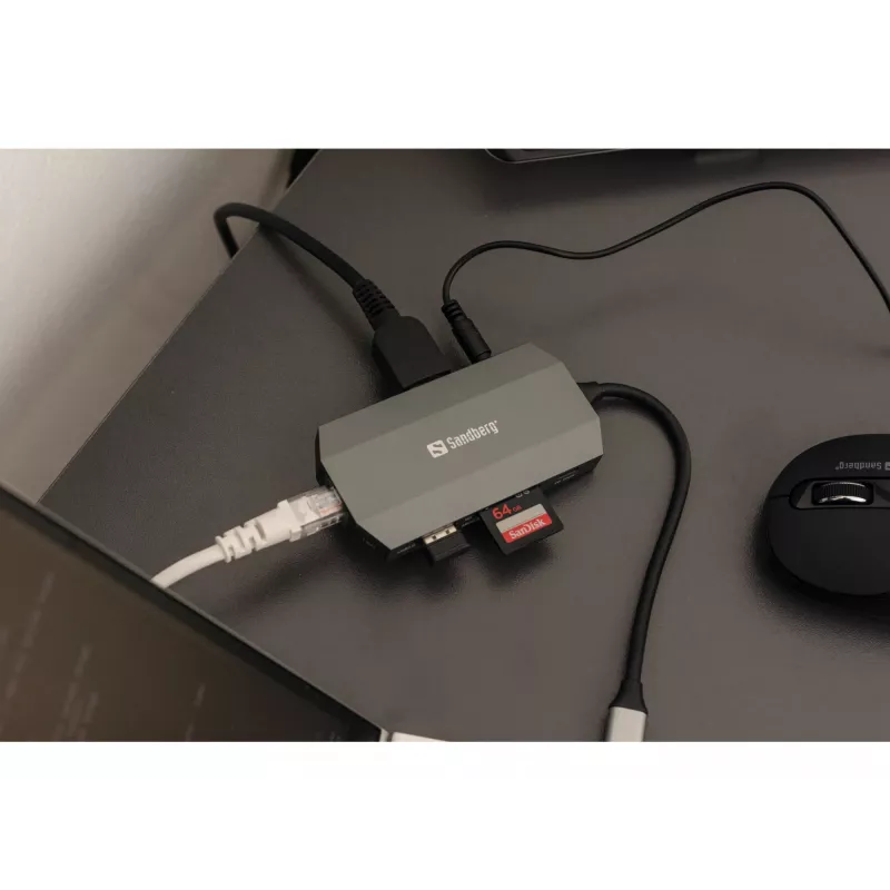 USB-C-telakka Sandberg 6in1 Travel Dock