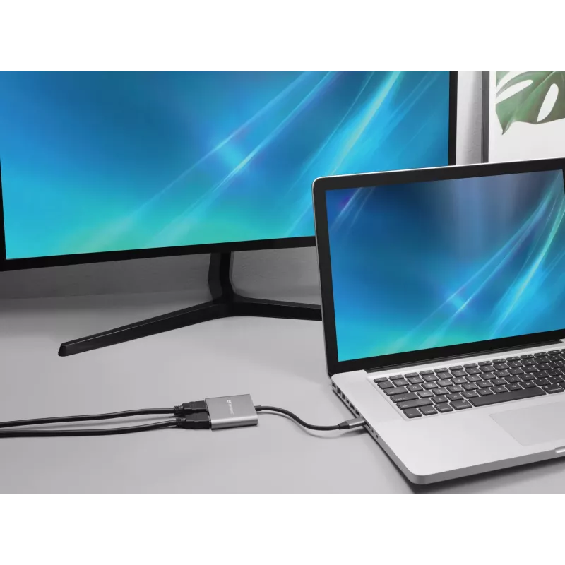Sandberg USB-C -telakka 2xHDMI+USB+PD enimmäisresoluutio 3840x2160