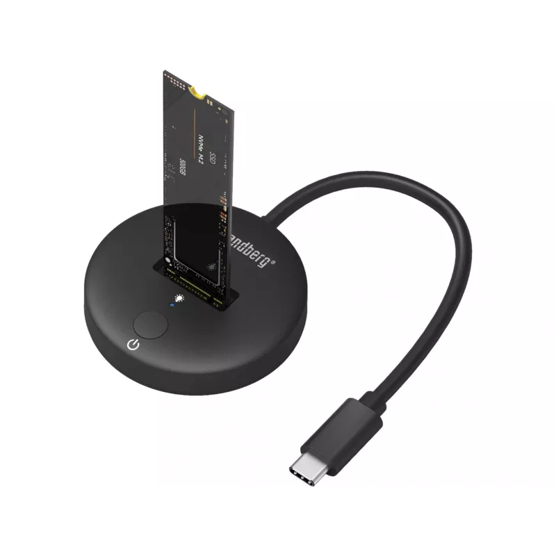 Sandberg USB 3.2 -telakka M.2+NVMe SSD:lle 4 TB musta