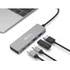 Sandberg USB-C 2xUSB-A + 2xUSB-C -keskitin harmaa alumiini