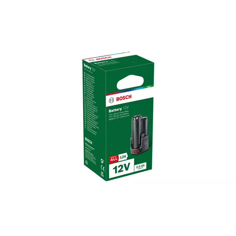 Bosch PBA 12V 2.0 Ah O-B akkupaketti, 12 V 2,0 Ah Li-Ion