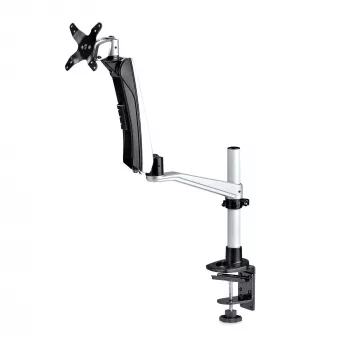 StarTech.com näytön pöytäteline 27 tuuman 16:9 tai 30 tuuman 21:9 ultrawide-näytöille, VESA 75x75/100x100, työkaluttomat varren säädöt, C-puristin/pöytäläpivienti, jousivarsi