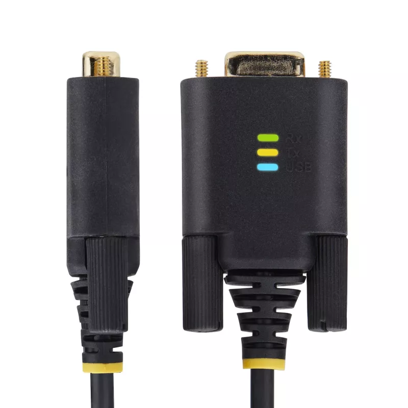 StarTech.com 10ft (3m) USB-nullmodemisarjaporttisovitinkaapeli, vaihdettavat DB9-ruuvit/mutterit, COM Retention, USB-A - RS232, FTDI, ESD-suojaus taso 4, Windows/macOS/ChromeOS/Linux - kestävä TPE-kotelo