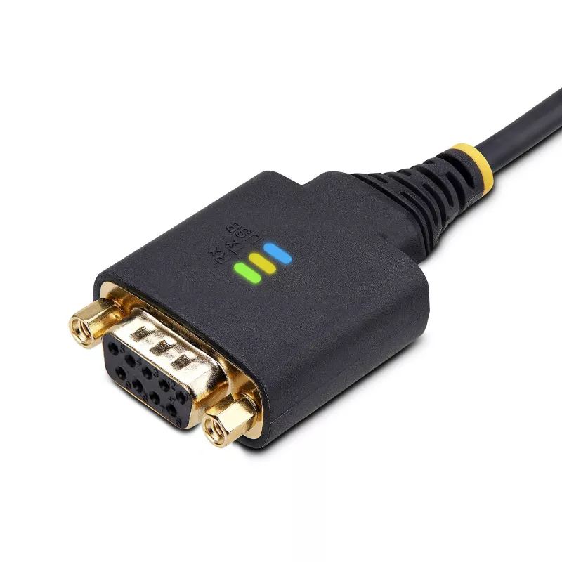 StarTech.com 10ft (3m) USB-nullmodemisarjaporttisovitinkaapeli, vaihdettavat DB9-ruuvit/mutterit, COM Retention, USB-A - RS232, FTDI, ESD-suojaus taso 4, Windows/macOS/ChromeOS/Linux - kestävä TPE-kotelo
