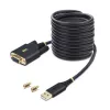 StarTech.com 10ft (3m) USB-nullmodemisarjaporttisovitinkaapeli, vaihdettavat DB9-ruuvit/mutterit, COM Retention, USB-A - RS232, FTDI, ESD-suojaus taso 4, Windows/macOS/ChromeOS/Linux - kestävä TPE-kotelo