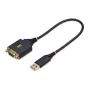 StarTech.com 30cm USB-nullmodemisarjaporttisovitinkaapeli, COM-säilytys, FTDI, USB-A - DB9 RS232, vaihdettavat DB9-mutterit/ruuvit, Windows/macOS/Linux