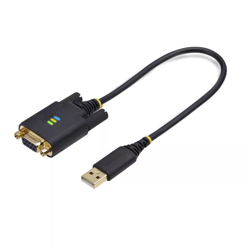 StarTech.com 30cm USB-nullmodemisarjaporttisovitinkaapeli, COM-säilytys, FTDI, USB-A - DB9 RS232, vaihdettavat DB9-mutterit/ruuvit, Windows/macOS/Linux