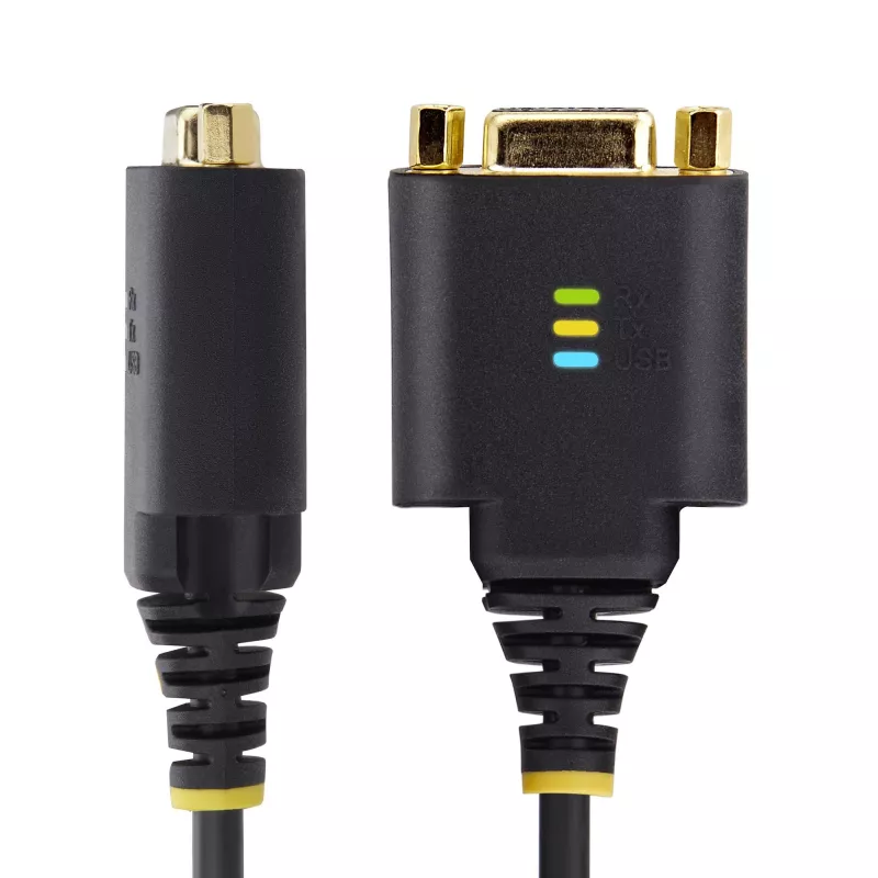 StarTech.com 30cm USB-nullmodemisarjaporttisovitinkaapeli, COM-säilytys, FTDI, USB-A - DB9 RS232, vaihdettavat DB9-mutterit/ruuvit, Windows/macOS/Linux