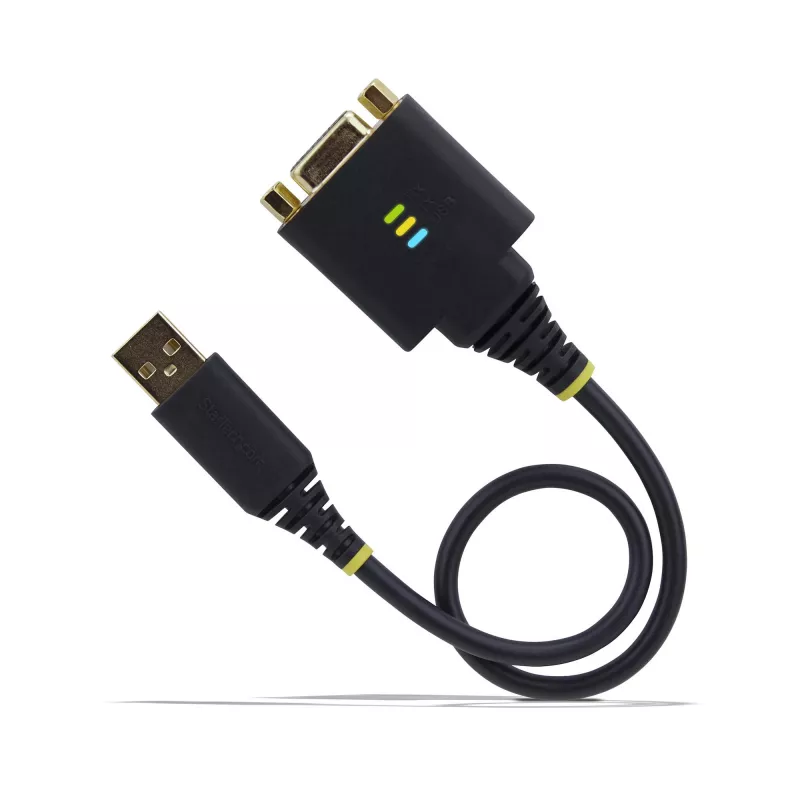 StarTech.com 30cm USB-nullmodemisarjaporttisovitinkaapeli, COM-säilytys, FTDI, USB-A - DB9 RS232, vaihdettavat DB9-mutterit/ruuvit, Windows/macOS/Linux