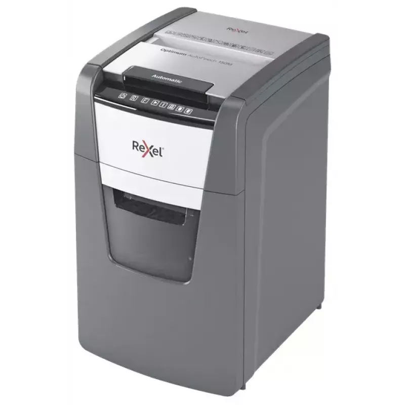Rexel Optimum AutoFeed+ 150M paperisilppuri, mikroleikkaus 2 x 15 mm, P-5, 150 arkkia, 44 l astia