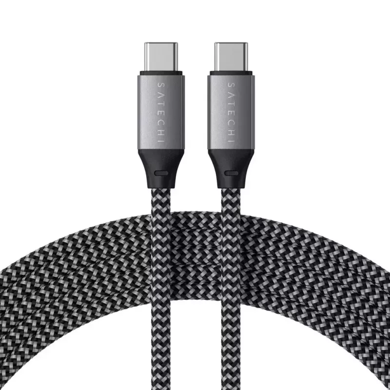 USB-C–USB-C-kaapeli Satechi ST-TCC2MM — 2 m, musta/harmaa, 0,48 Gbit/s