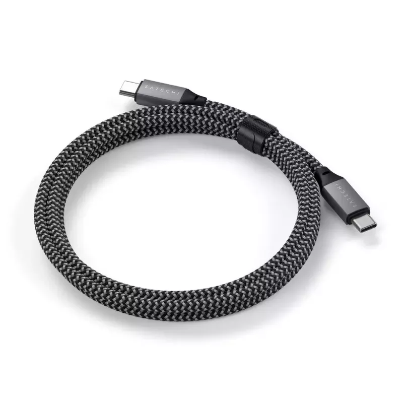 USB-C–USB-C-kaapeli Satechi ST-TCC2MM — 2 m, musta/harmaa, 0,48 Gbit/s