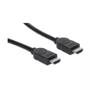Manhattan HDMI-kaapeli Ethernetillä, 1080p@60Hz (High Speed), 10 m, uros-uros, musta, täysin suojattu, kullatut liittimet, elinikäinen takuu