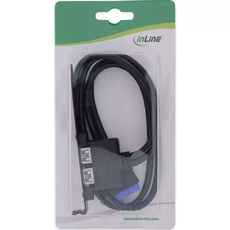 InLine korttipaikkarauta 2x USB 3.0 A -liitäntä / sisäinen emolevyliitin 0,5 m