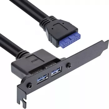 InLine korttipaikkarauta 2x USB 3.0 A -liitäntä / sisäinen emolevyliitin 0,5 m