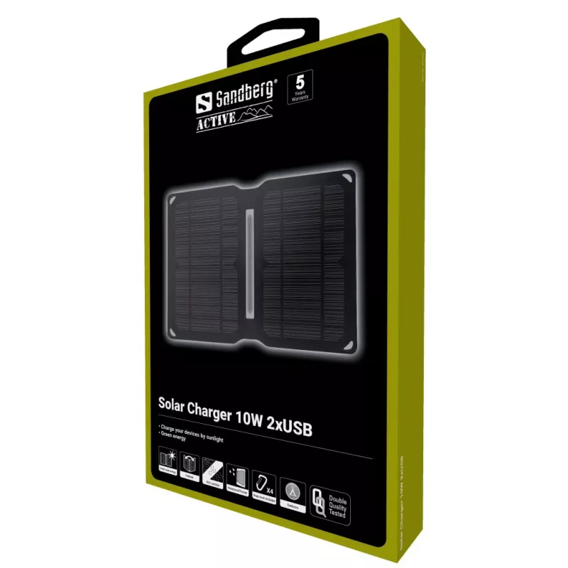 Sandberg aurinkolaturi 10W 2xUSB Outdoor universaali musta