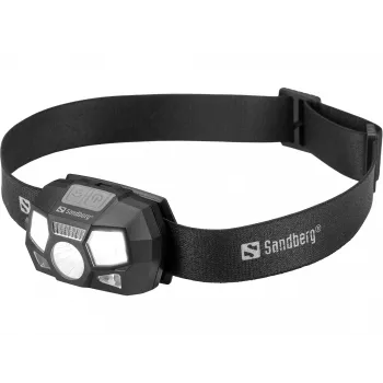 Otsalamppu Sandberg 5in1 Recharge Sensor LED 200 lm musta