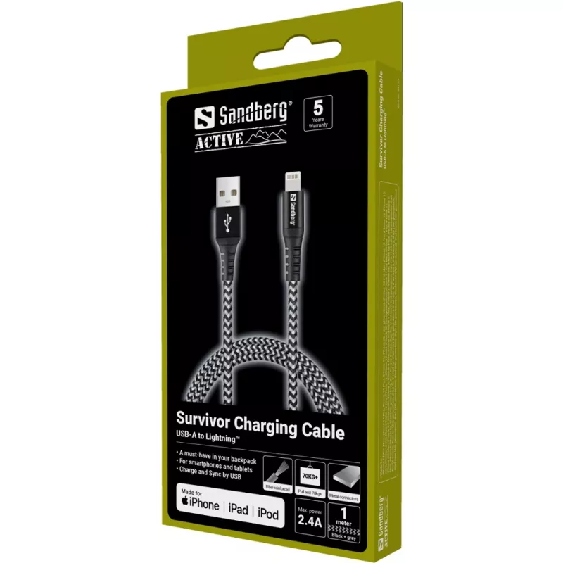 Sandberg Survivor Lightning -kaapeli 1M