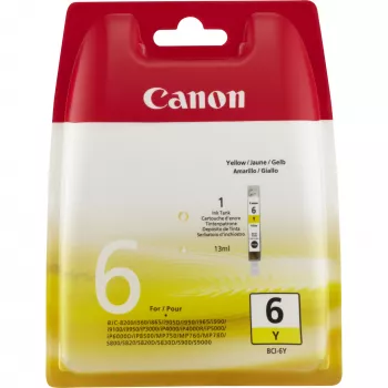 Canon BCI-6Y keltainen mustekasetti, keltainen, pigmenttimuste, 1 kpl, 360 sivua