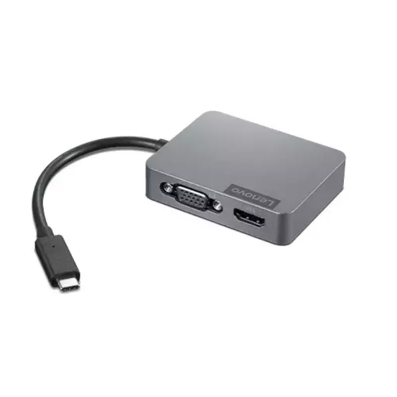 Lenovo 4X91A30366 kannettavan telakka/porttireplikaattori johdollinen USB 2.0 Type-C harmaa