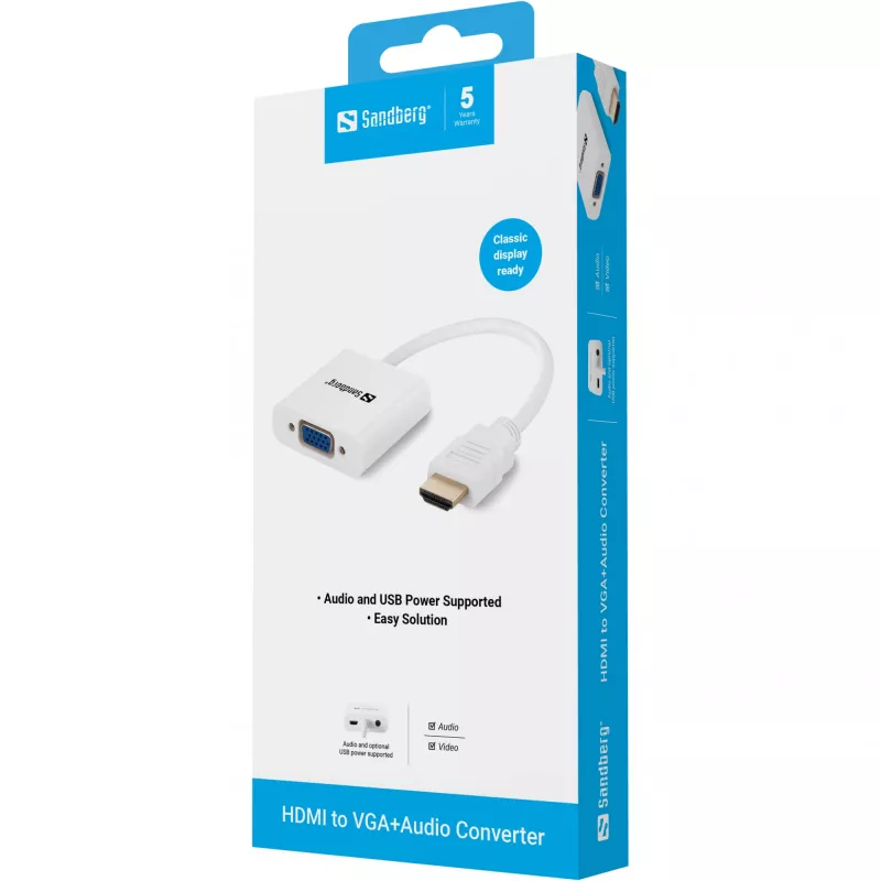 HDMI-VGA+audio-muunnin Sandberg 508-77