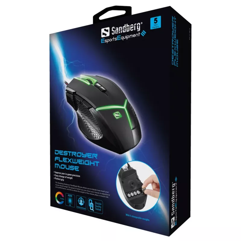 Sandberg Destroyer FlexWeight -hiiri USB Type-A