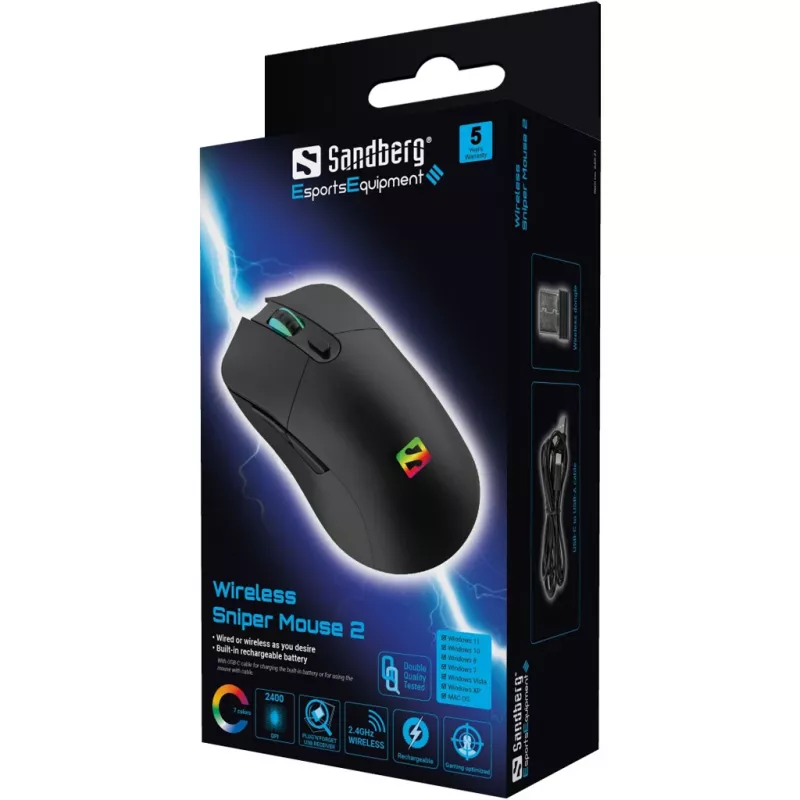 Sandberg Wireless Sniper -hiiri 2 RF Wireless