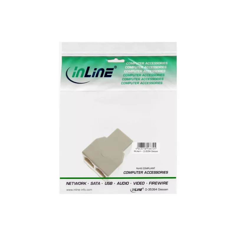 InLine modulaarinen jakaja 1x RJ12 liitäntä / 2x RJ12 liitäntä 69999B