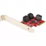 StarTech.com SATA PCIe -kortti – 6-porttinen PCIe SATA-laajennuskortti – 6 Gbit/s – Low/Full Profile – pinotut SATA-liitännät – ASM1166 Non-RAID – PCI Express - SATA-muunnin