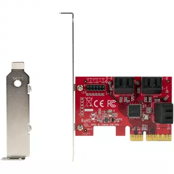 StarTech.com SATA PCIe -kortti – 6-porttinen PCIe SATA-laajennuskortti – 6 Gbit/s – Low/Full Profile – pinotut SATA-liitännät – ASM1166 Non-RAID – PCI Express - SATA-muunnin