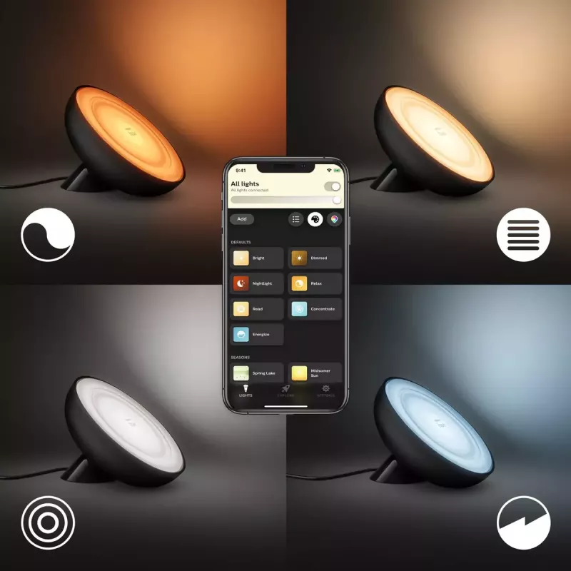 Älykäs pöytävalaisin Philips Hue White and Colour Ambience Bloom