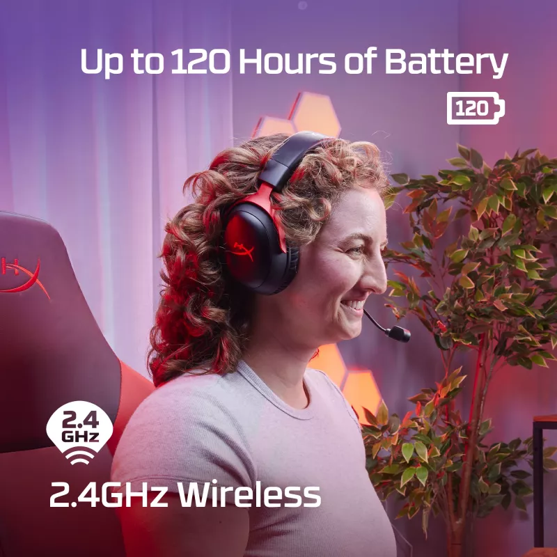HyperX Cloud III Wireless - pelikuulokemikrofoni, musta; punainen, Kiina, korvan ympäri, suljettu, aktiivinen, 155 mm