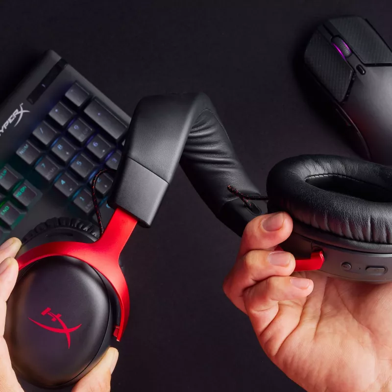 HyperX Cloud III Wireless - pelikuulokemikrofoni, musta; punainen, Kiina, korvan ympäri, suljettu, aktiivinen, 155 mm