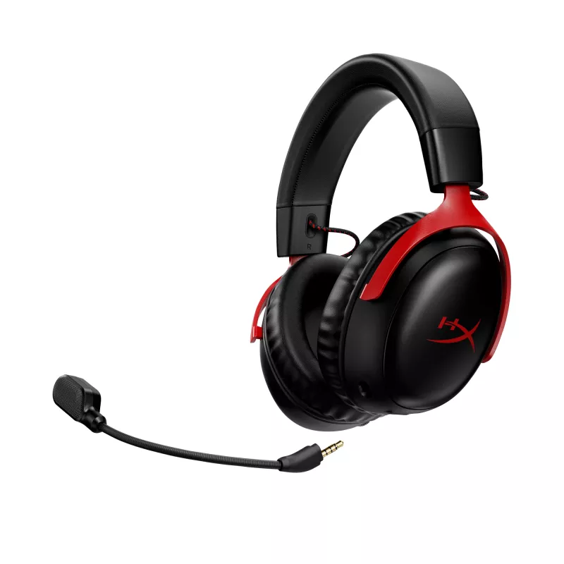 HyperX Cloud III Wireless - pelikuulokemikrofoni, musta; punainen, Kiina, korvan ympäri, suljettu, aktiivinen, 155 mm